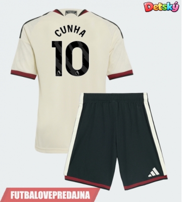 Lacne Dětský Futbalové dres Manchester United Matheus Cunha #10 2026-27 Krátky Rukáv - Tretina (+ trenírky)